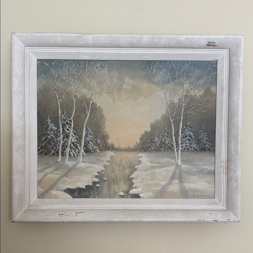 Winter Landscape Framed Signed Painting